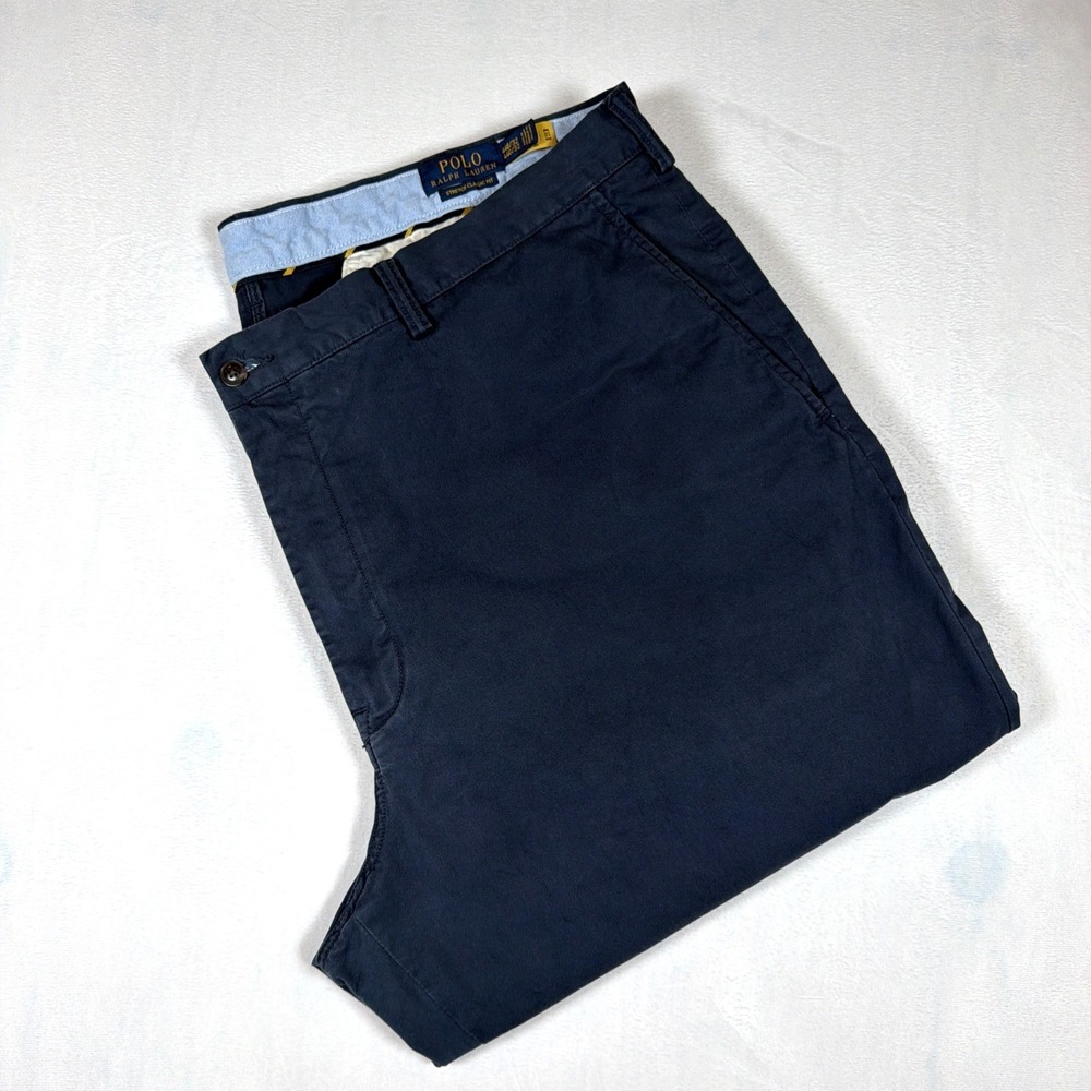 Polo Ralph Lauren Stretch Classic Fit Chino Pants Blue Men's 44x31 Flat Front